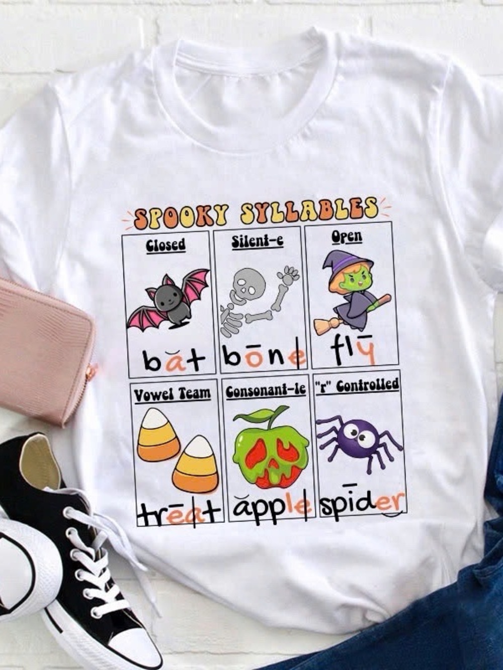Spooky Syllables Halloween Costume T-Shirt - White